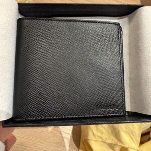 Prada Black Saffiano Leather Card & Key Holder Wallet